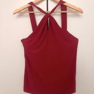 Ralph Lauren red keyhole top